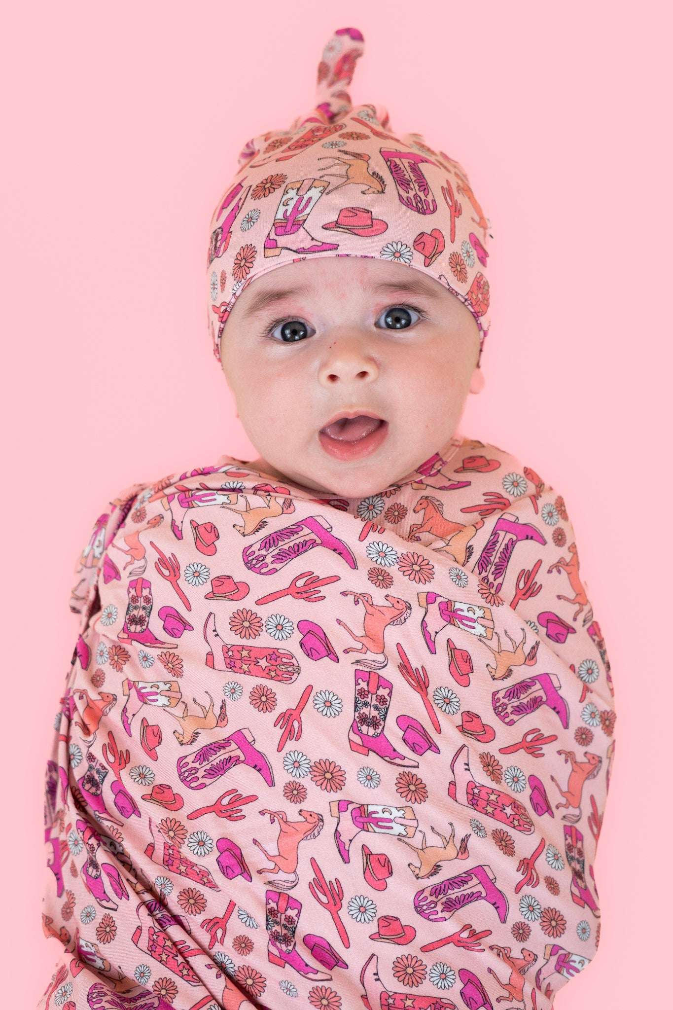 Stay Wild Cowgirl Swaddle & Beanie set Milk & Baby