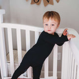 Black Rib Dream Romper Milk & Baby