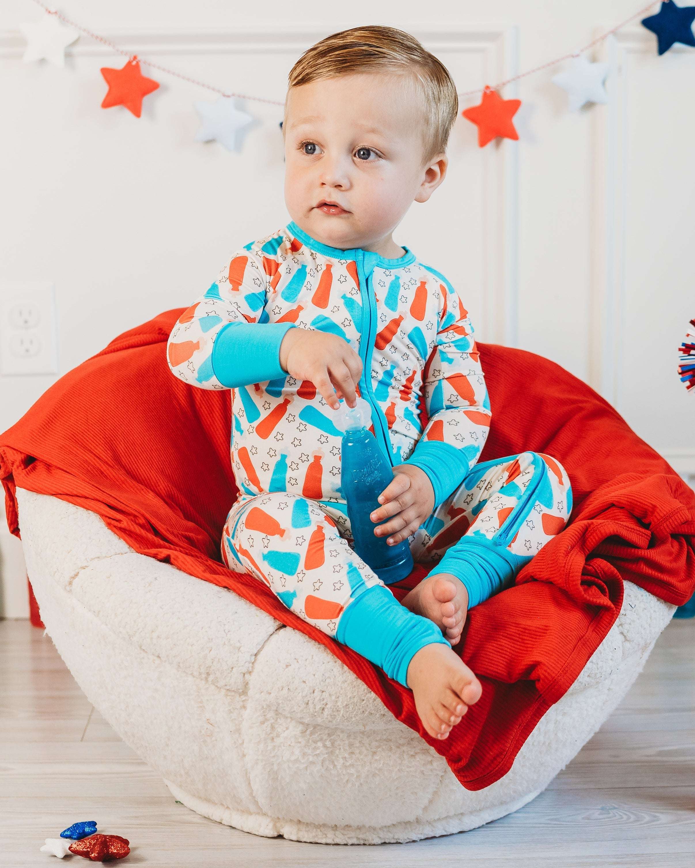 Busting Red, White & Blue Dream Romper Milk & Baby