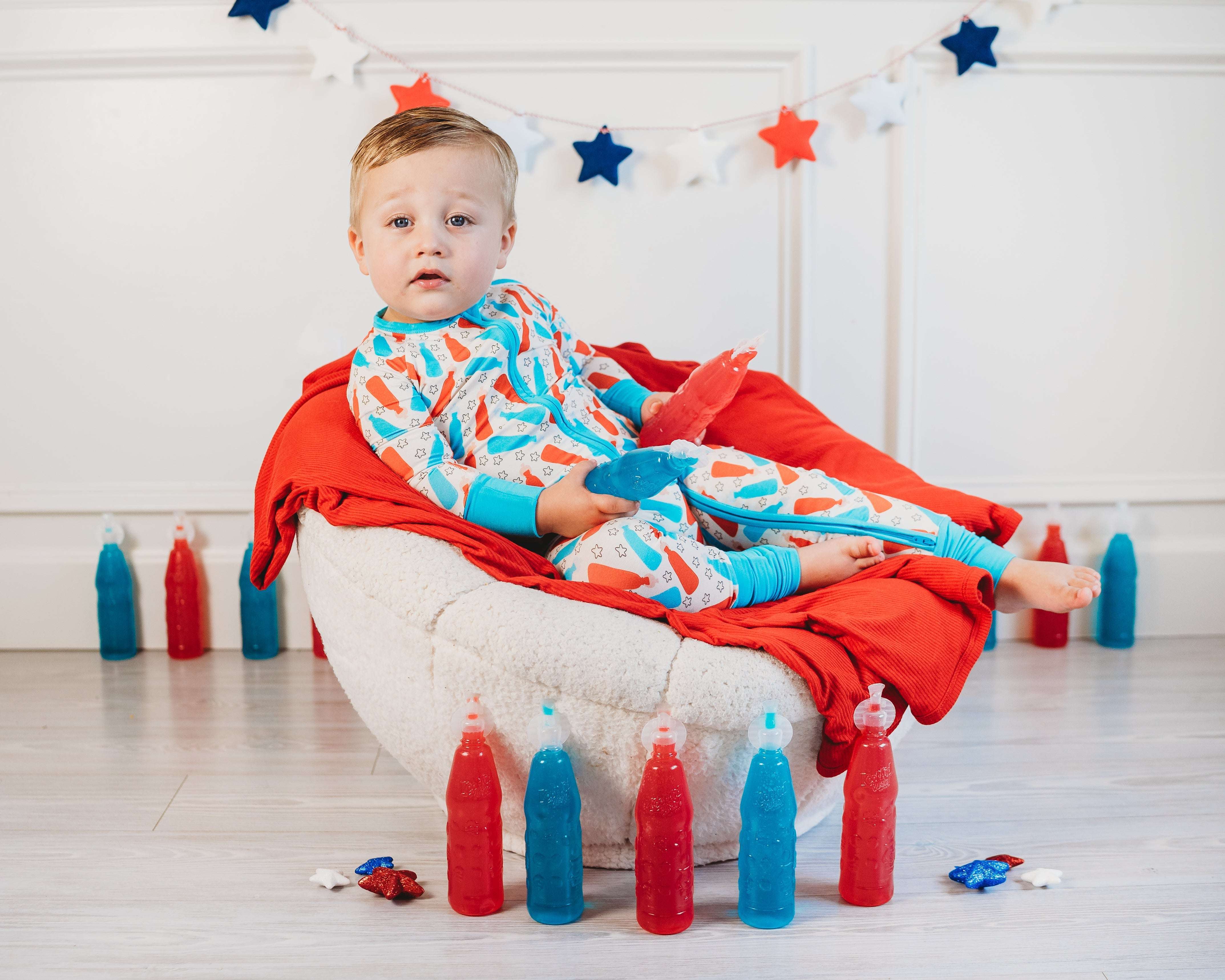 Busting Red, White & Blue Dream Romper Milk & Baby