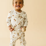 Organic Kimono Onesie & Pants Set - Fungi