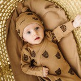 Organic Kimono Knotted Sleep Gown - Wild Bear