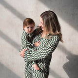 Everyday Check | Bamboo Zip Romper (Green Check) | Milk & Baby