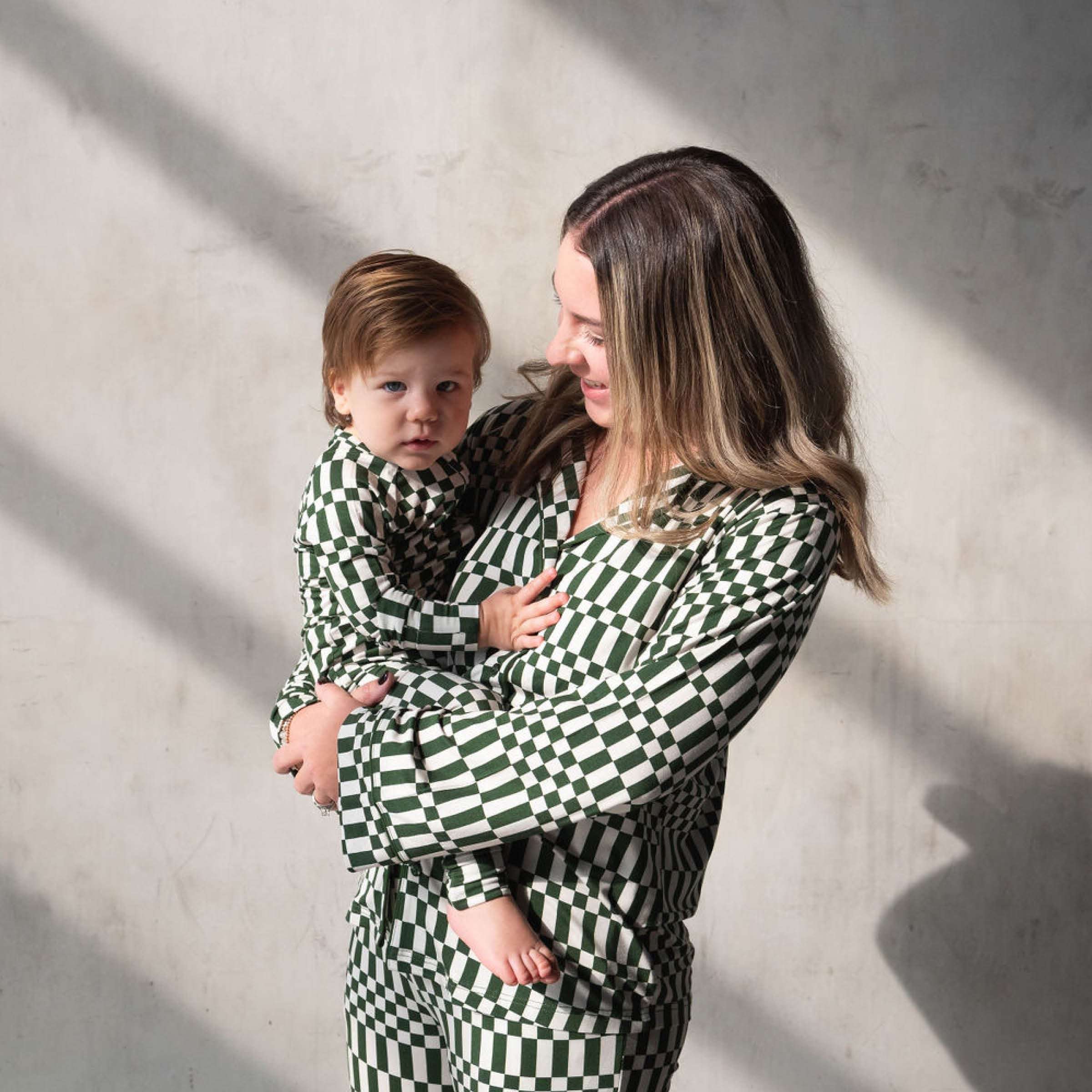 Everyday Check | Bamboo Zip Romper Milk & Baby