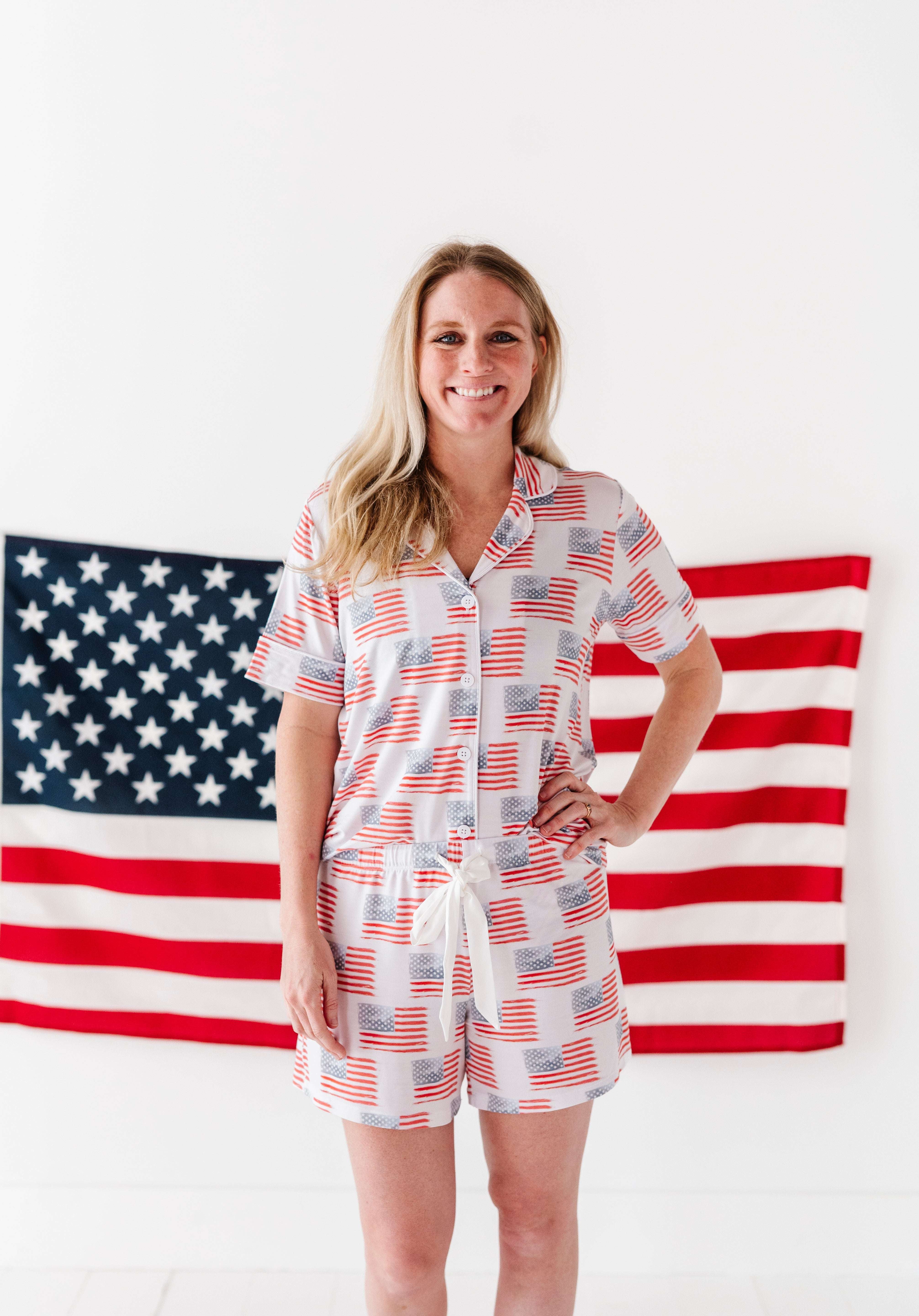 American Flag Nursing Pajamas Milk & Baby