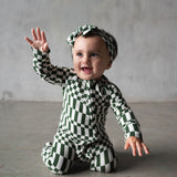 Everyday Check | Bamboo Zip Romper (Green Check)