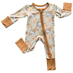 Ember Tan Bamboo Convertible Footie Milk & Baby