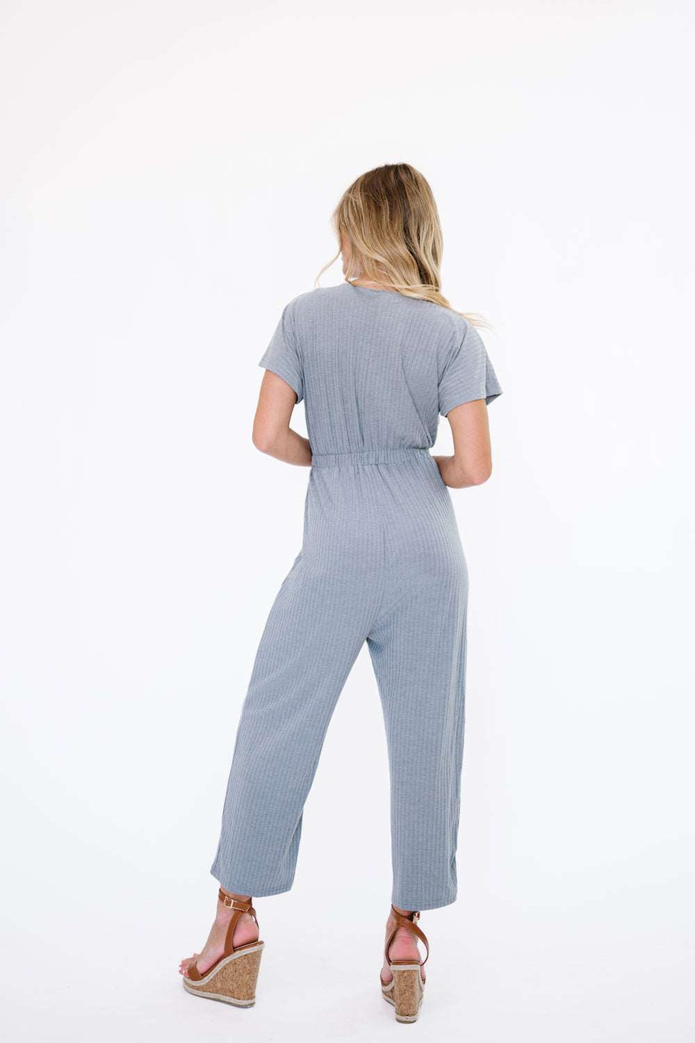 Brooke Jumpsuit in Grey | Nursing Friendly Milk & Baby