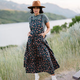 Shay Overall Dress in Floral Navy