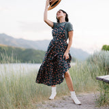 Shay Overall Dress in Floral Navy