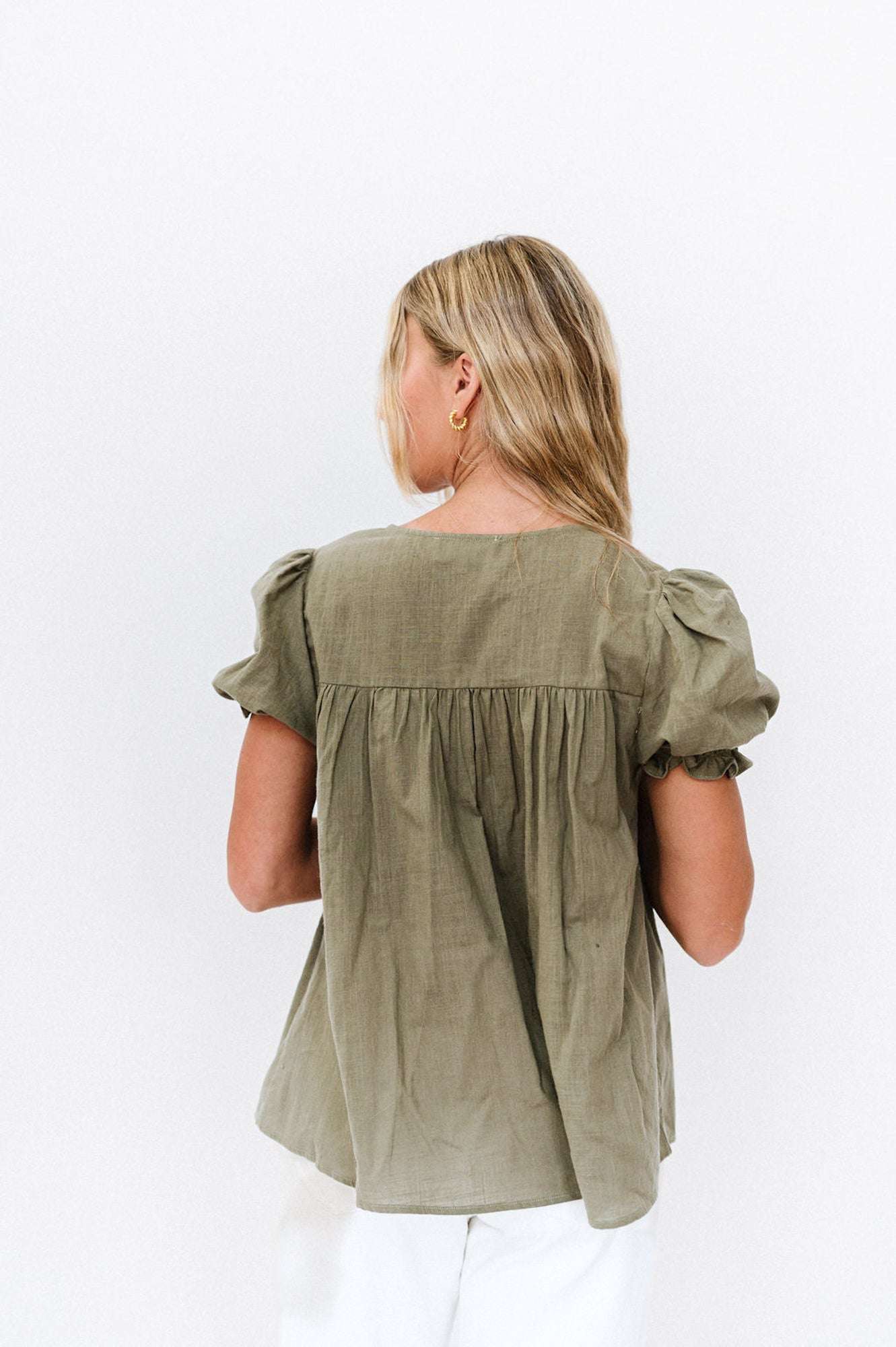 Winny Top in Olive | Nursing Friendly Milk & Baby