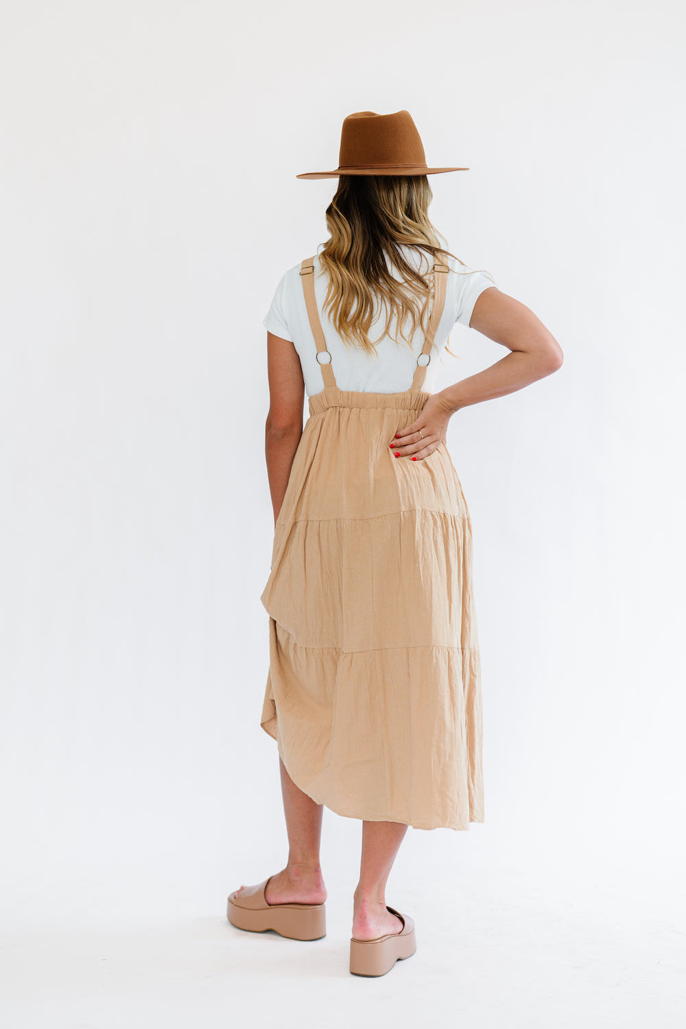 Shay Overall Dress in Taupe | Nursing Friendly Milk & Baby