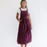 Shay Overall Dress in Plum