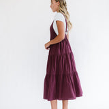 Shay Overall Dress in Plum