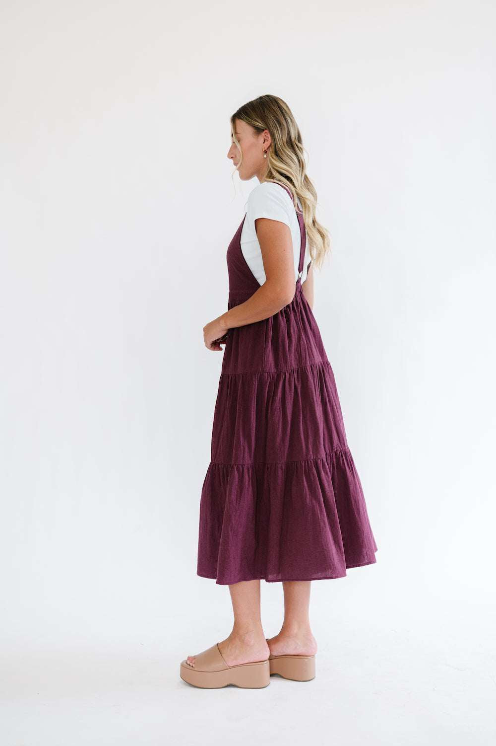 Shay Overall Dress in Plum | Nursing Friendly Milk & Baby