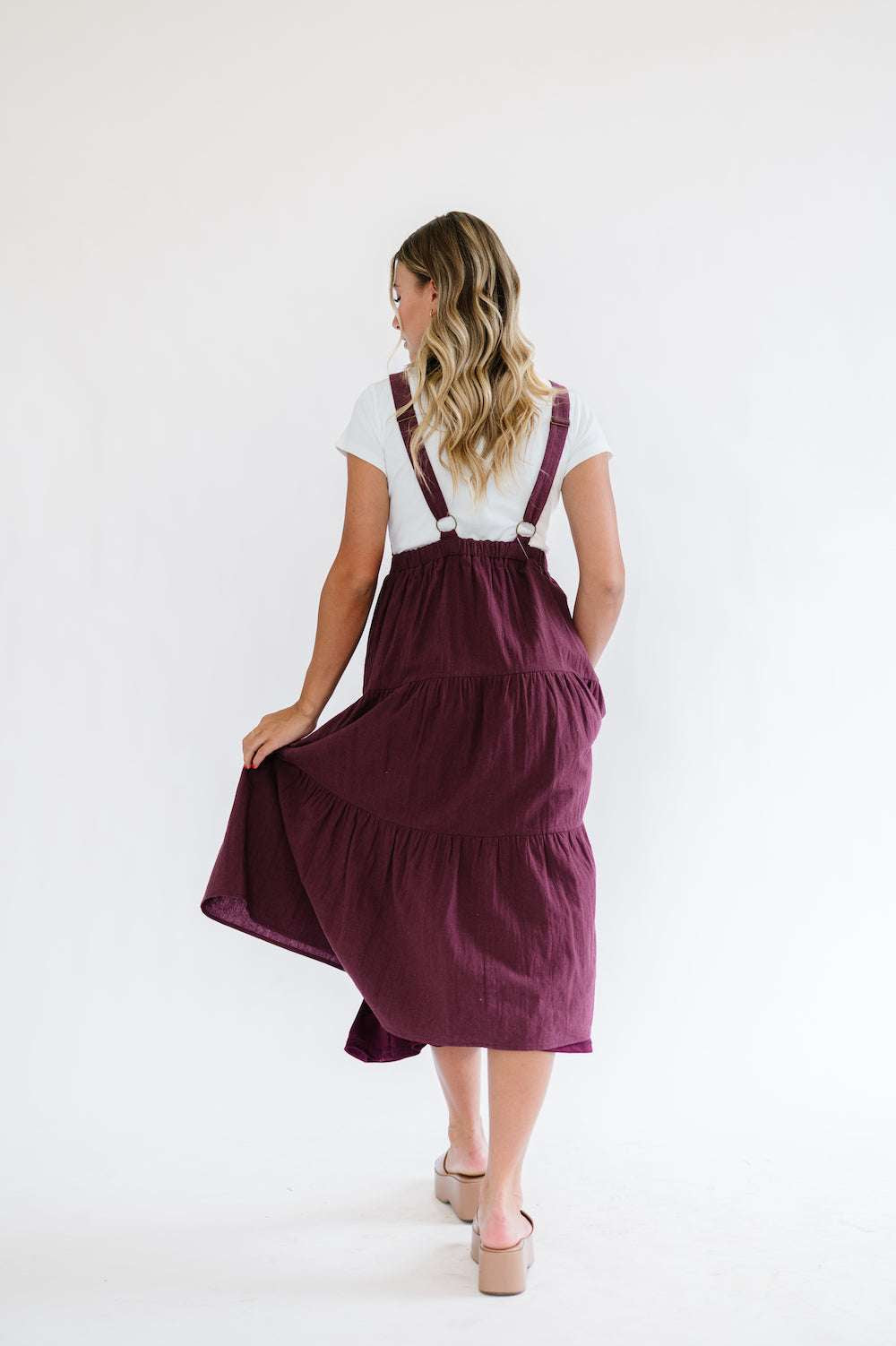 Shay Overall Dress in Plum | Nursing Friendly Milk & Baby