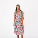 Margo Dress in Floral Teal