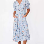 Margo Dress in Sky Blue | Nursing Friendly Milk & Baby