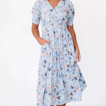 Margo Dress in Sky Blue | Nursing Friendly Milk & Baby