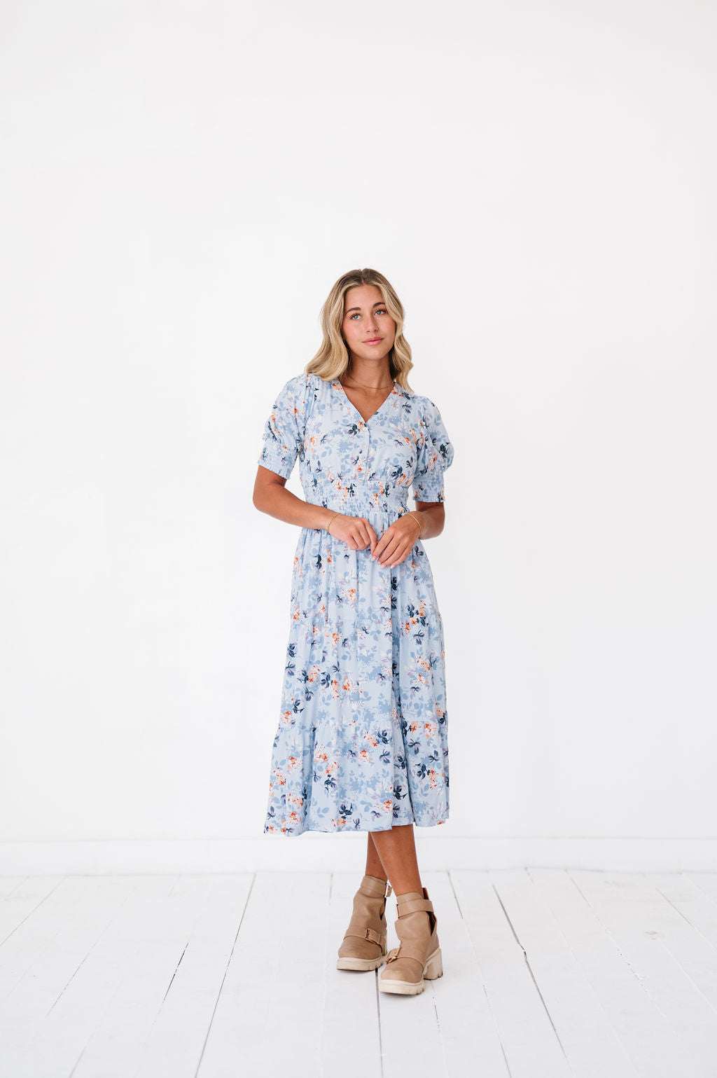 Margo Dress in Sky Blue | Nursing Friendly Milk & Baby