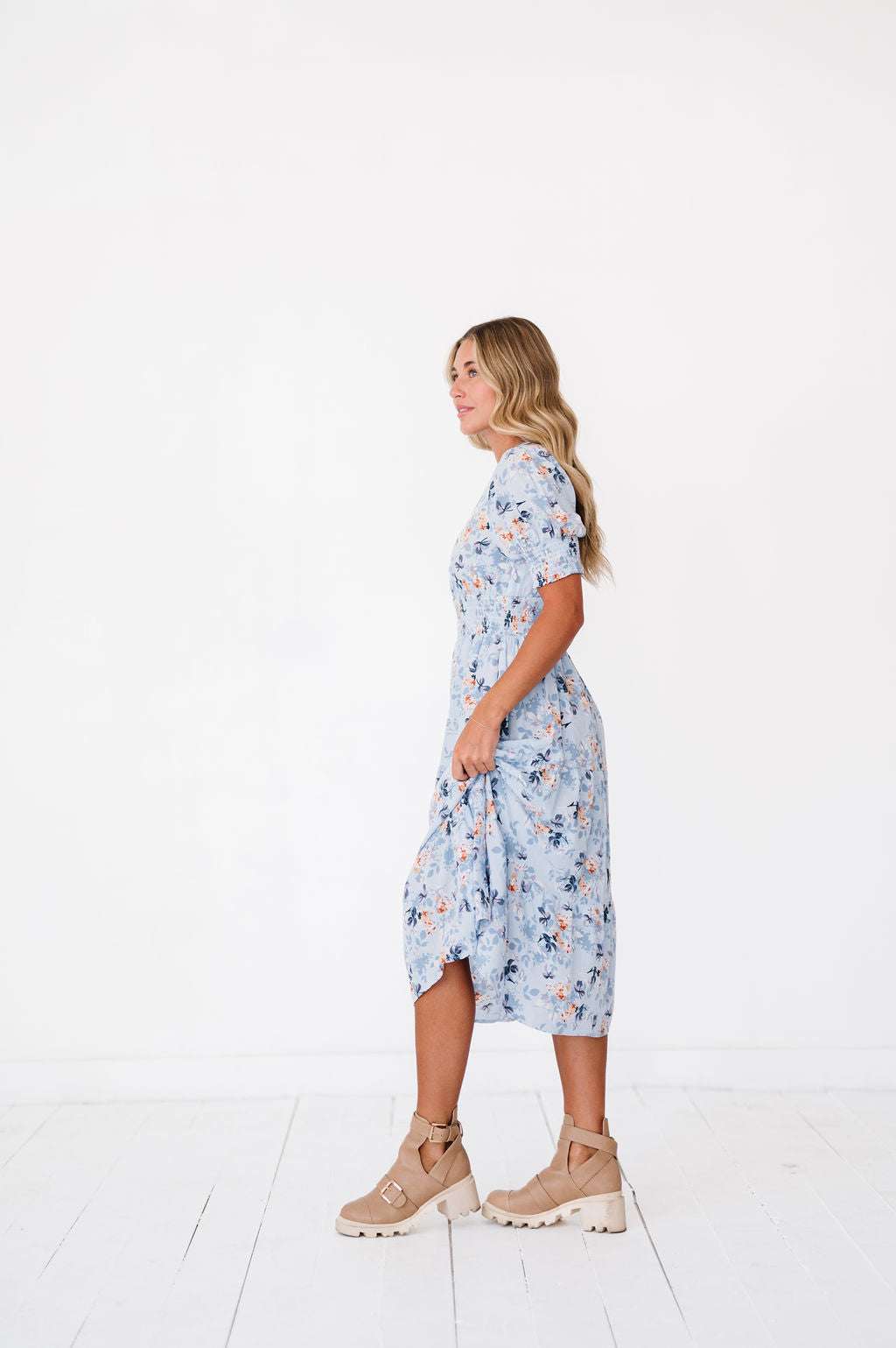 Margo Dress in Sky Blue | Nursing Friendly Milk & Baby