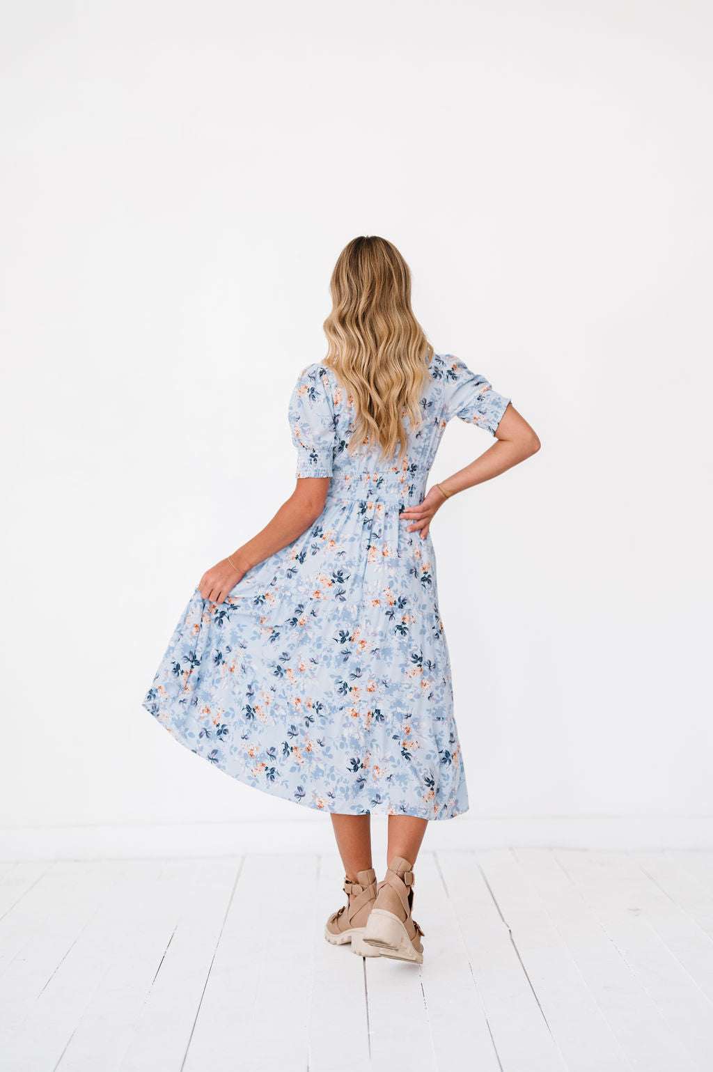 Margo Dress in Sky Blue | Nursing Friendly Milk & Baby