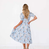 Margo Dress in Sky Blue | Nursing Friendly Milk & Baby