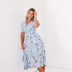 Margo Dress in Sky Blue | Nursing Friendly Milk & Baby