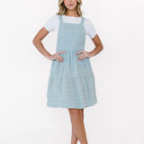 Shay Overall Dress in Light Blue