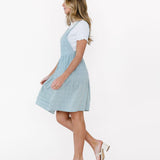 Shay Overall Dress in Light Blue