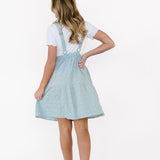 Shay Overall Dress in Light Blue