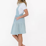 Shay Overall Dress in Light Blue