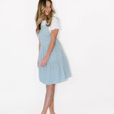 Shay Overall Dress in Light Blue