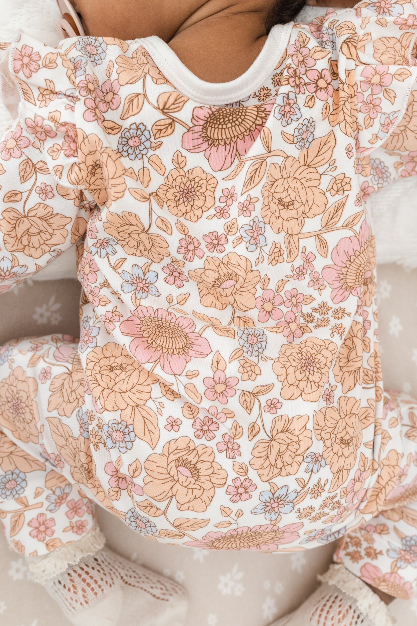 Luna + Luca Floral Jumpsuit & Bow Milk & Baby