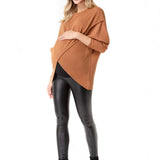 Let Loose Crossover Long Sleeve Maternity/Nursing Knit Top