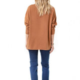 Let Loose Crossover Long Sleeve Maternity/Nursing Knit Top