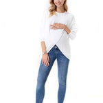 Let Loose Crossover Long Sleeve Maternity/Nursing Knit Top Milk & Baby