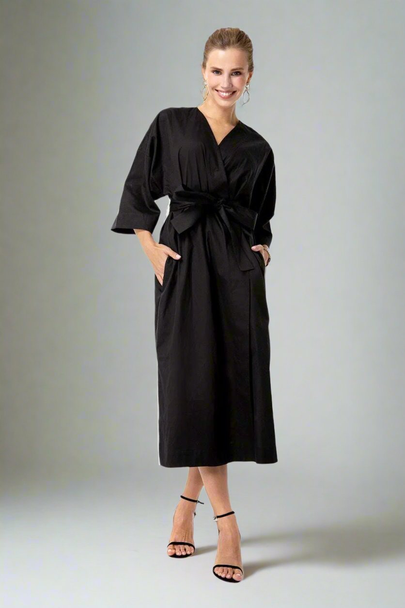 Amaterasu Tie Belt Maternity/Nursing Wrap Midi Dress Milk & Baby