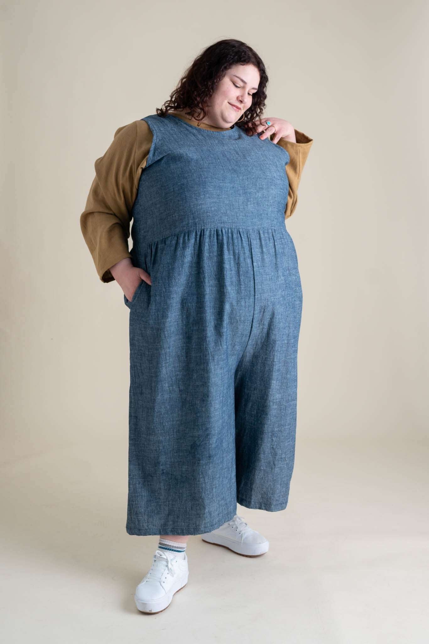 Backyard Jumpsuit in Indigo Chambray Milk & Baby