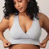 French Terry Racerback Nursing & Sleep Bra | Grey Heather | Milk & Baby