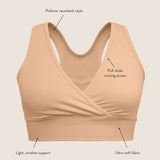 French Terry Racerback Nursing & Sleep Bra | Beige | Milk & Baby