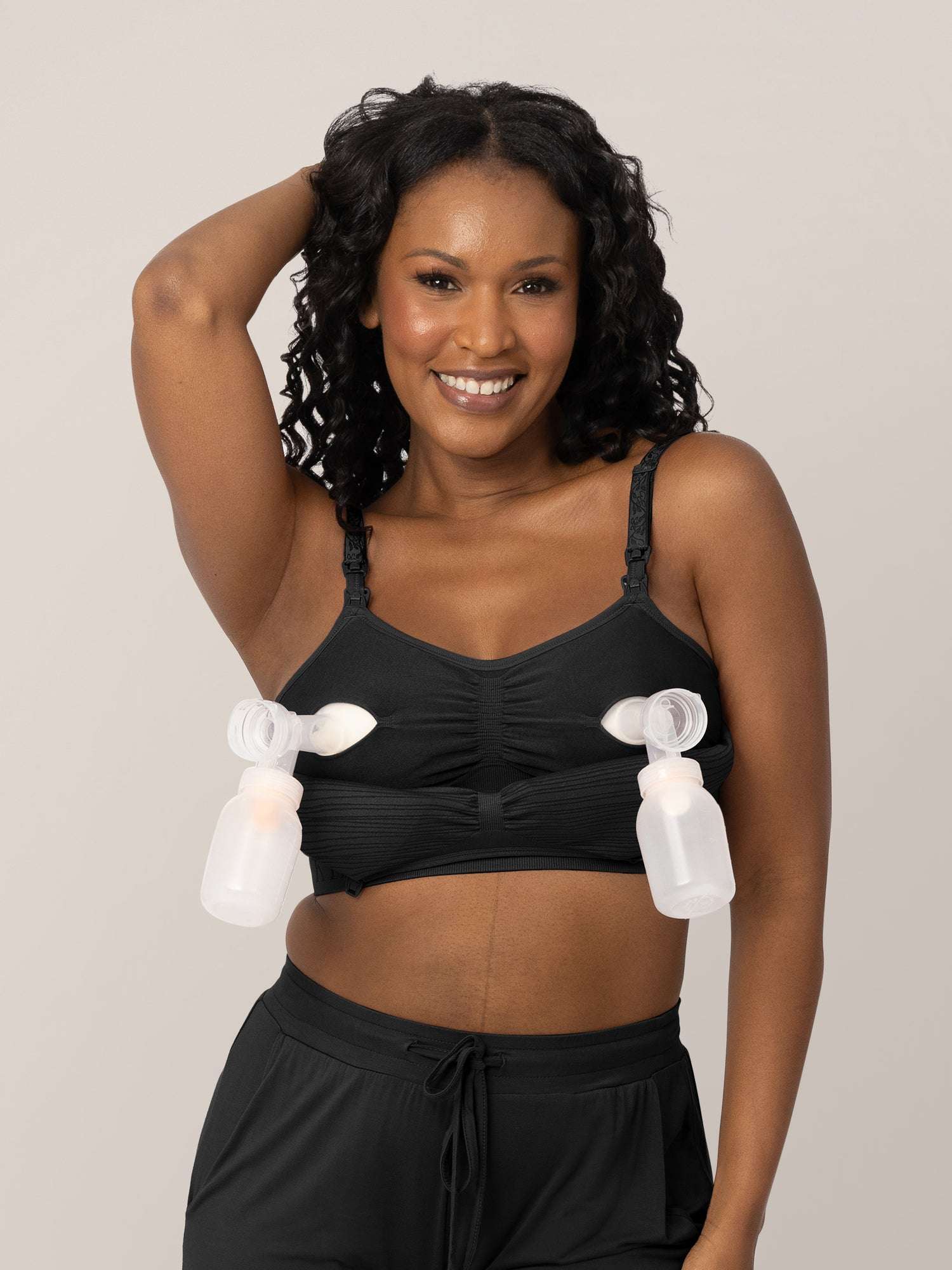 Sublime® Hands-Free Pumping & Nursing Bra | Black Milk & Baby