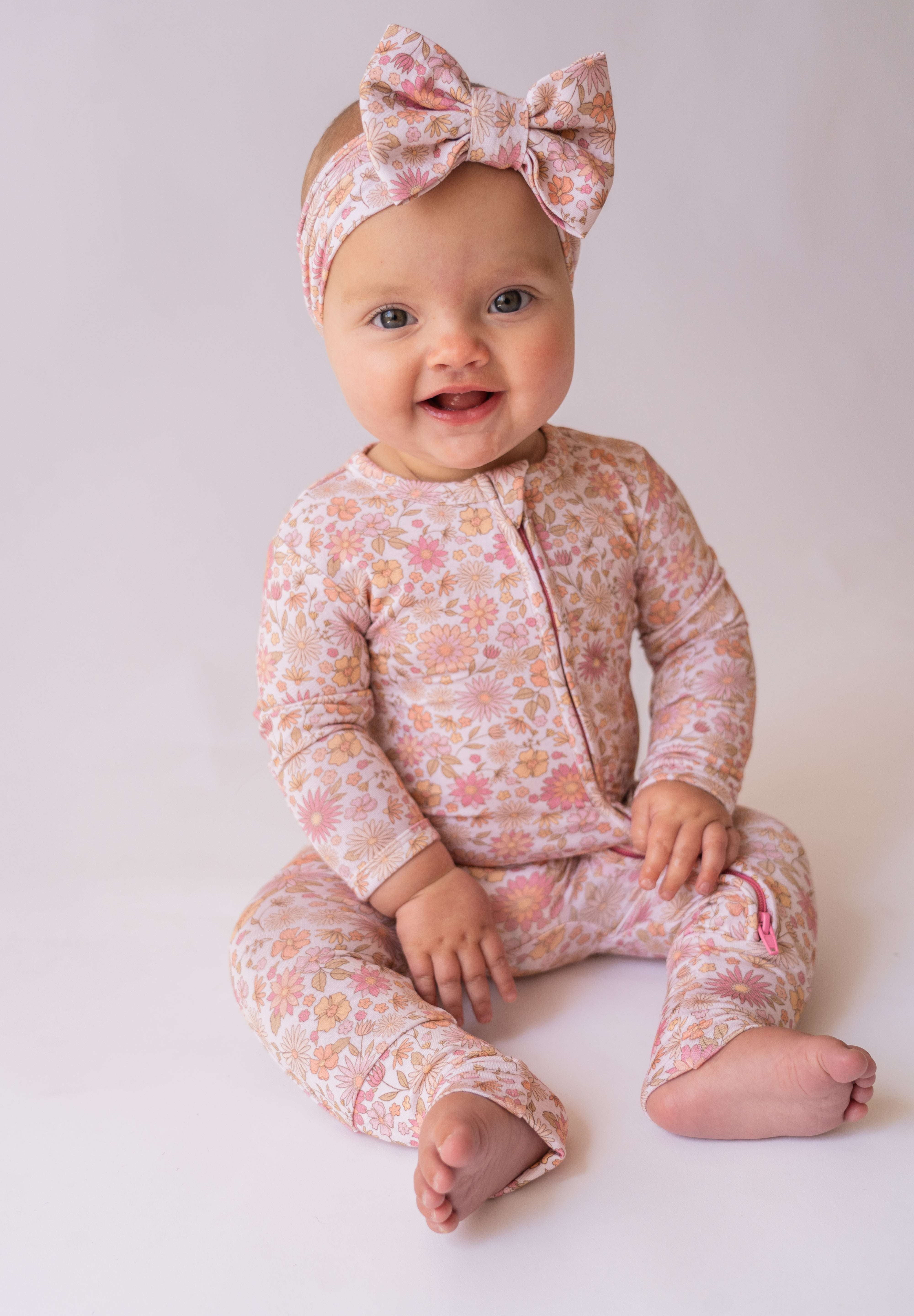 Everly | Bamboo Zip Romper Milk & Baby