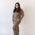 Brown & Black Lightning Bolt | Women's Bamboo Pajamas Milk & Baby