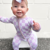 PERIWINKLE CHECKERS DREAM ROMPER