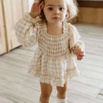 Gingham | Ruffle Romper Milk & Baby