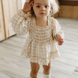 Gingham | Ruffle Romper Milk & Baby