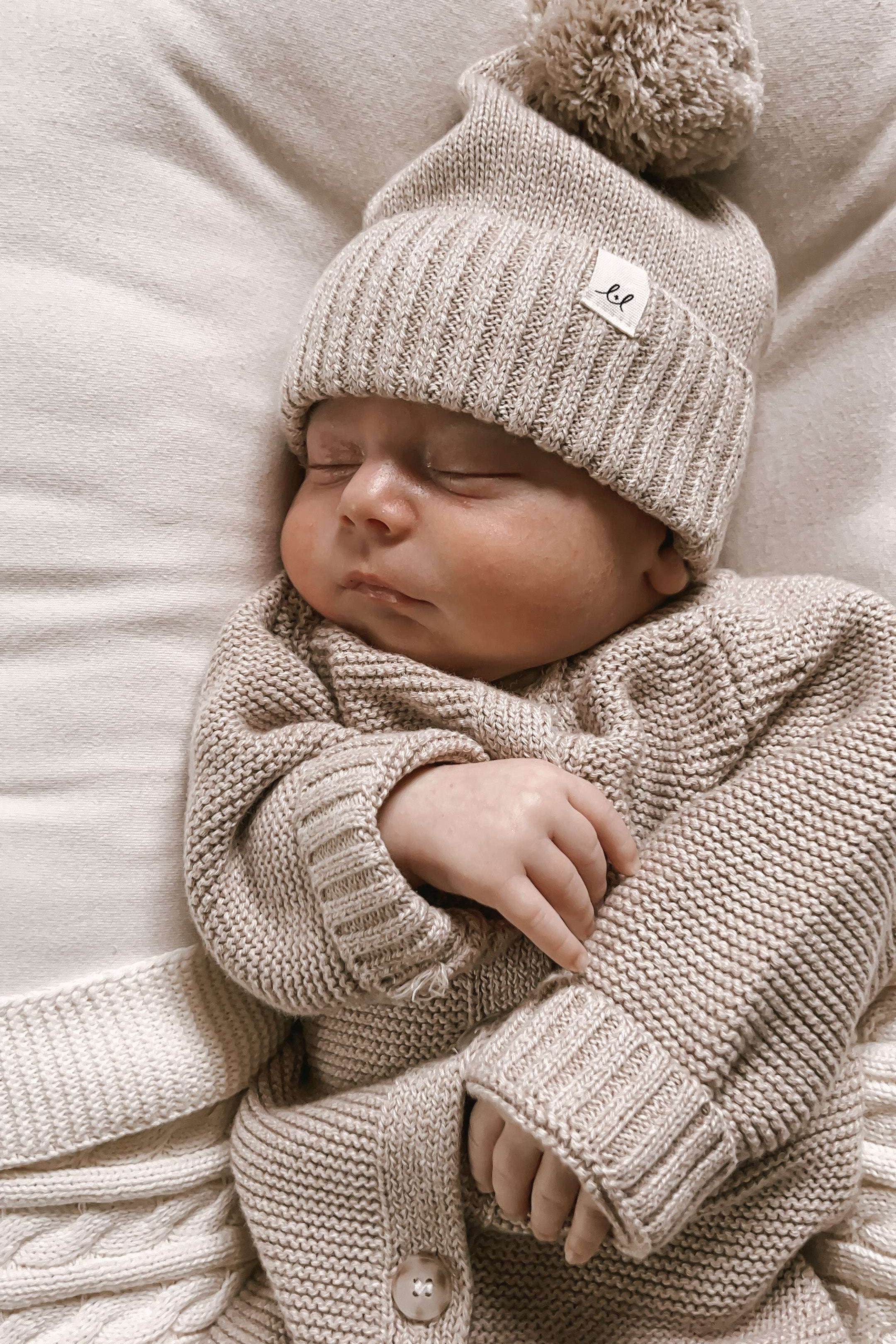 Luna + Luca Classic Purl Knit Jumpsuit | Heather Beige Milk & Baby