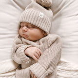 Luna + Luca Pom Beanie - Heather Beige