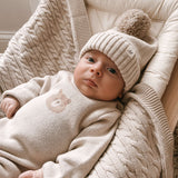 Luna + Luca Bear Jacquard Jumpsuit Milk & Baby